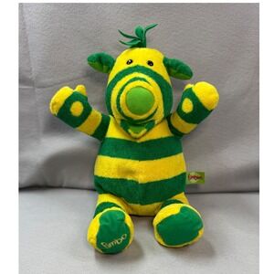 Aurora Fimbles Fimbo Plush BBC Green Yellow Striped Stuffed Animal 14"